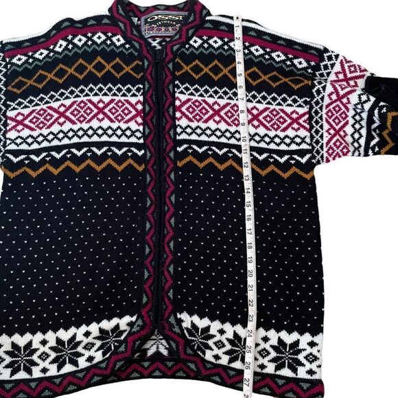 Ossi Skiwear ~ Wool Blend Knit Jacket ~ size Large - Picture 7 of 8